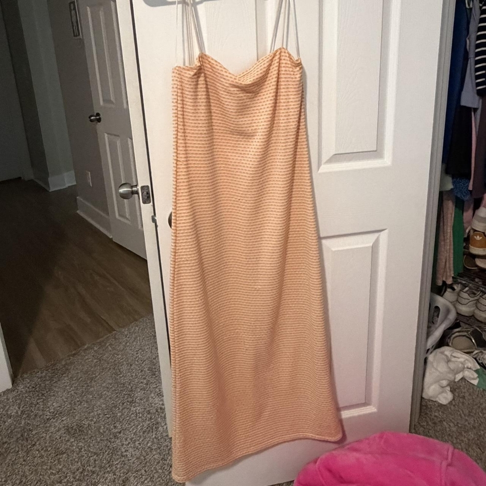 Zara Strapless Peach Dress